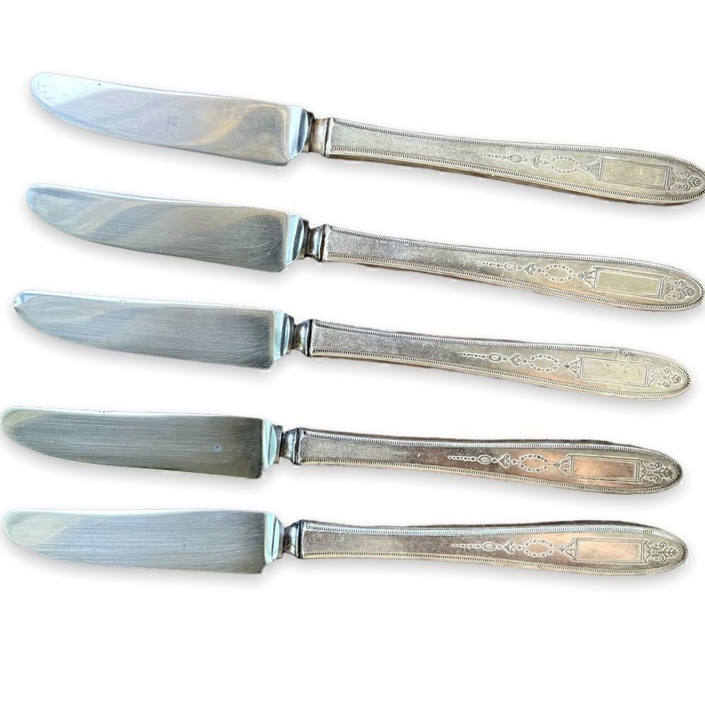 Antique 1921 Oneida Community Plate Grosvenor Grille Knives Set of 6 No Monogram